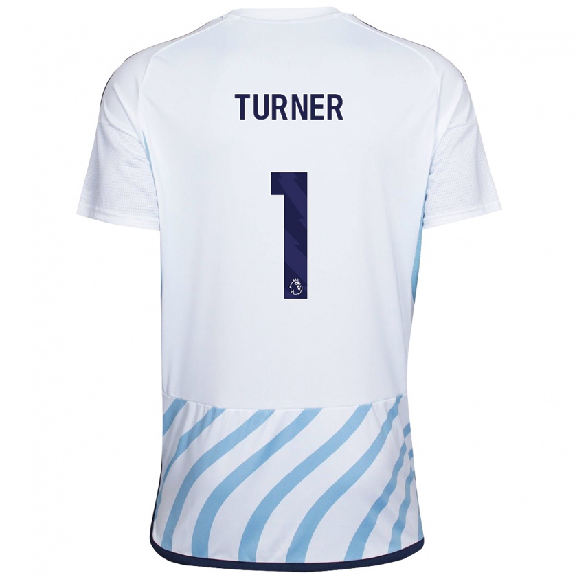 Kandiny Donna Maglia Matt Turner #1 Bianco Blu Kit Gara Away 2023/24 Maglietta