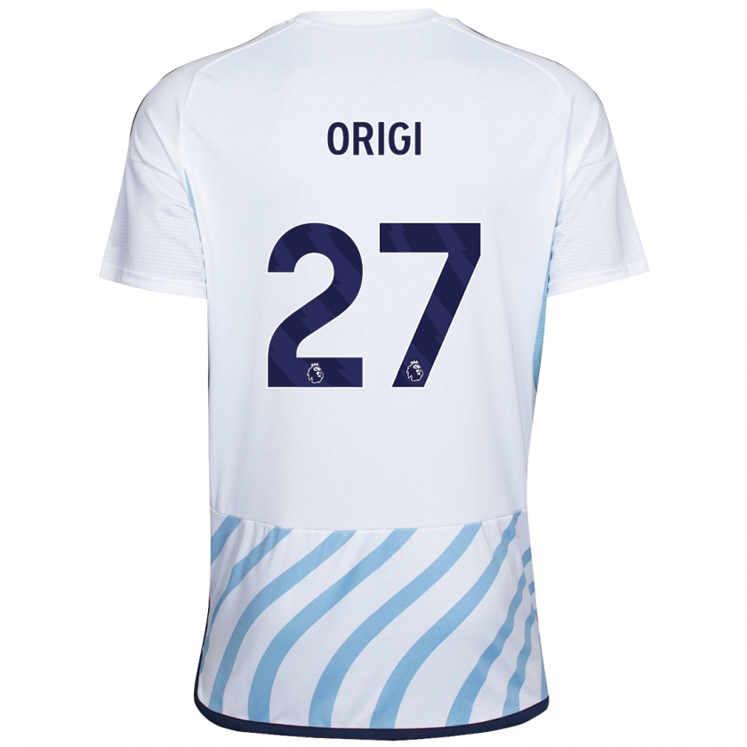 Kandiny Mujer Camiseta Divock Origi #27 Blanco Azul 2ª Equipación 2023/24 La Camisa México