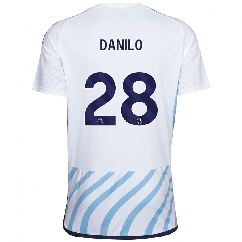 Kandiny Donna Maglia Danilo #28 Bianco Blu Kit Gara Away 2023/24 Maglietta