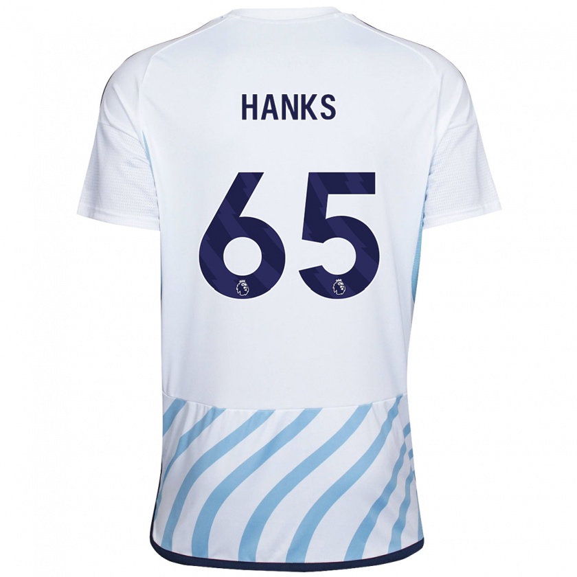 Kandiny Donna Maglia Justin Hanks #65 Bianco Blu Kit Gara Away 2023/24 Maglietta