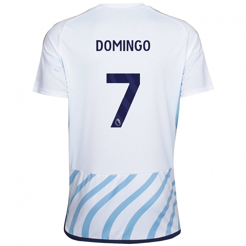 Kandiny Mujer Camiseta Sophie Domingo #7 Blanco Azul 2ª Equipación 2023/24 La Camisa México