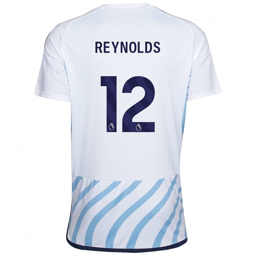 Kandiny Mujer Camiseta Niamh Reynolds #12 Blanco Azul 2ª Equipación 2023/24 La Camisa México