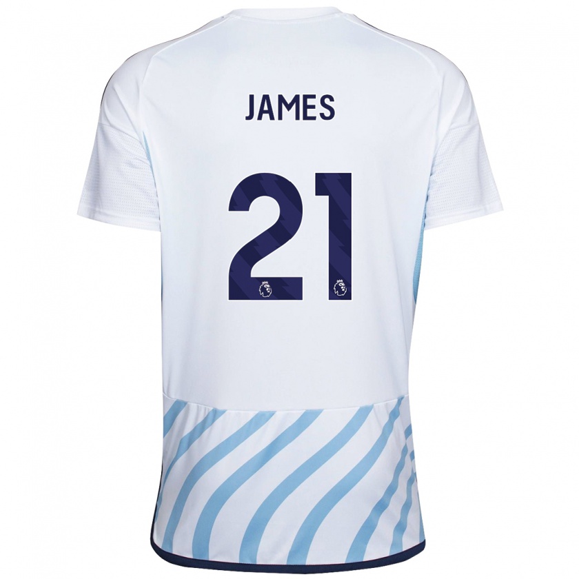 Kandiny Donna Maglia Hayley James #21 Bianco Blu Kit Gara Away 2023/24 Maglietta