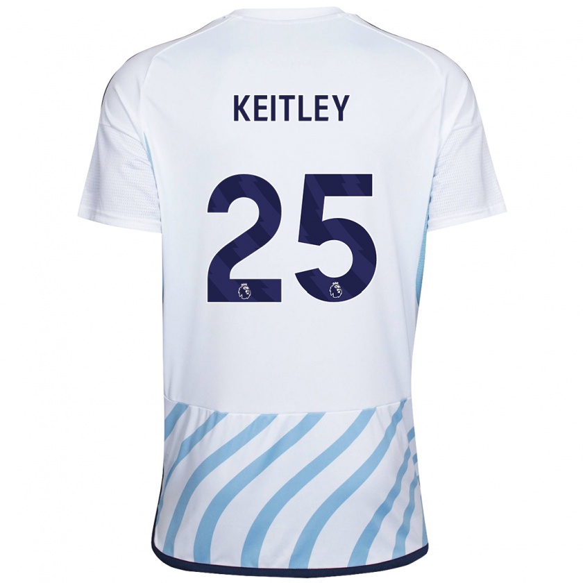 Kandiny Donna Maglia Alice Keitley #25 Bianco Blu Kit Gara Away 2023/24 Maglietta