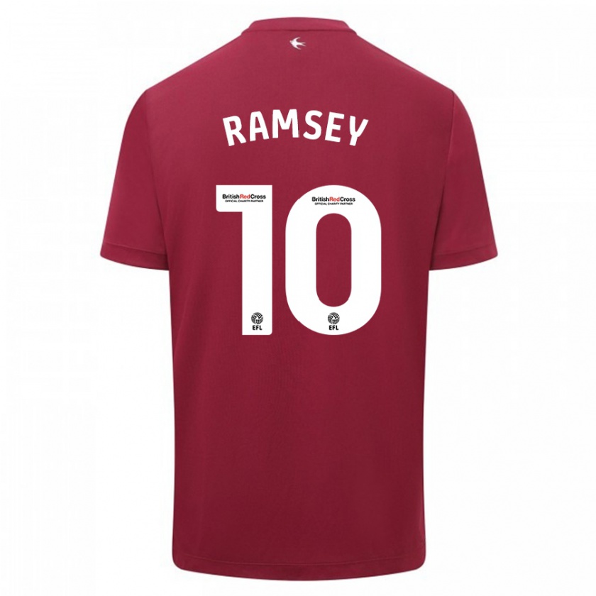 Kandiny Donna Maglia Aaron Ramsey #10 Rosso Kit Gara Away 2023/24 Maglietta