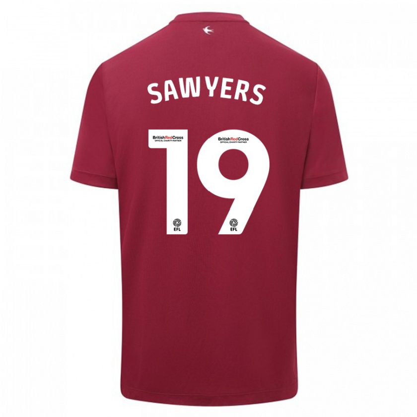 Kandiny Mujer Camiseta Romaine Sawyers #19 Rojo 2ª Equipación 2023/24 La Camisa