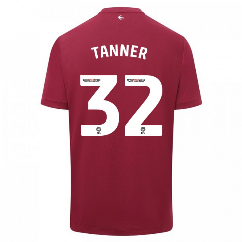 Kandiny Donna Maglia Ollie Tanner #32 Rosso Kit Gara Away 2023/24 Maglietta