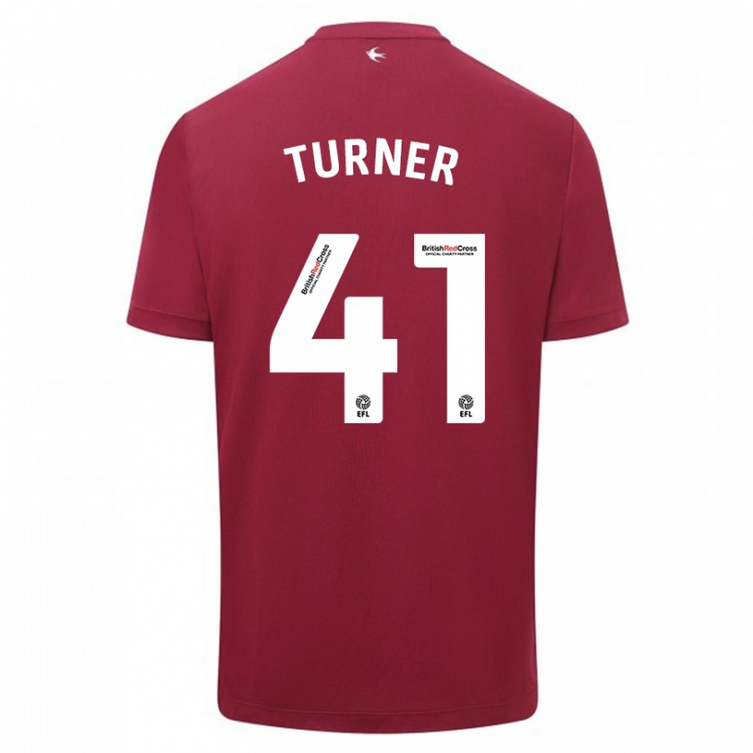 Kandiny Donna Maglia Matthew Turner #41 Rosso Kit Gara Away 2023/24 Maglietta