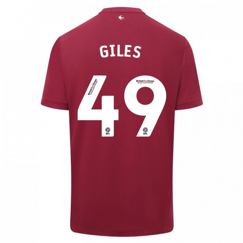 Kandiny Donna Maglia Luey Giles #49 Rosso Kit Gara Away 2023/24 Maglietta