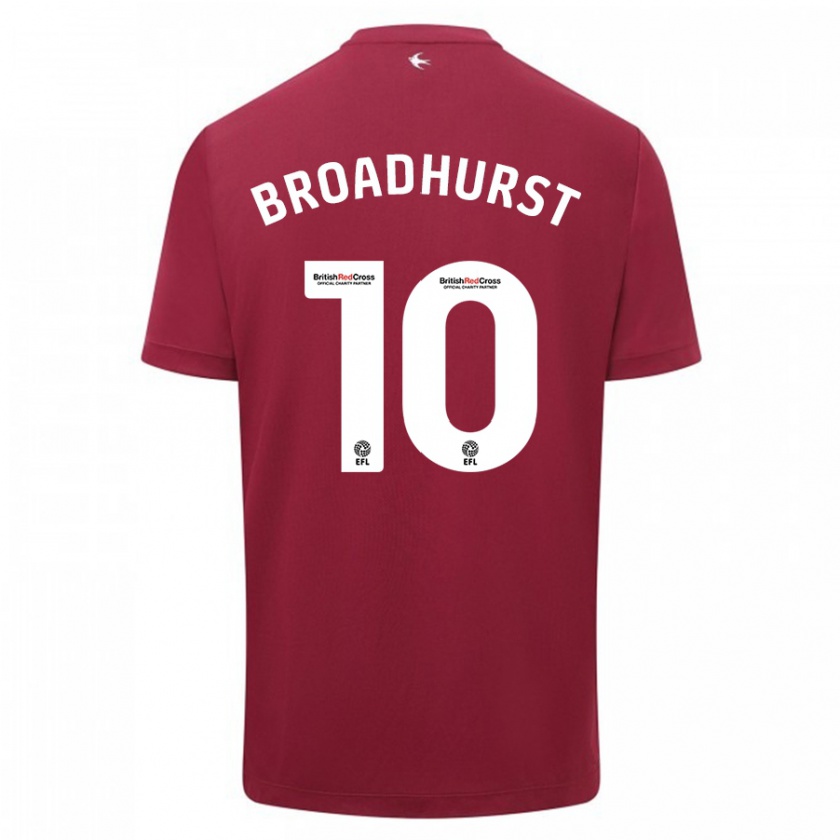 Kandiny Mujer Camiseta Danielle Broadhurst #10 Rojo 2ª Equipación 2023/24 La Camisa