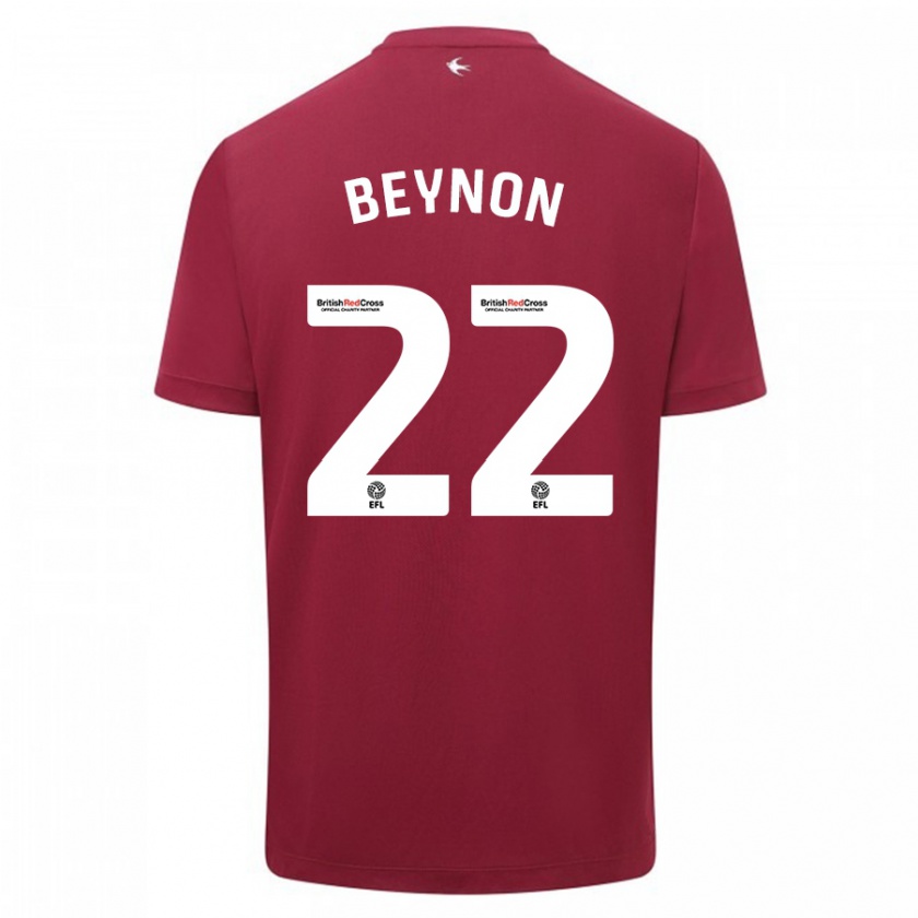 Kandiny Donna Maglia Emma Beynon #22 Rosso Kit Gara Away 2023/24 Maglietta