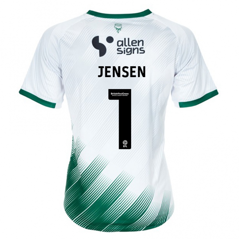 Kandiny Mujer Camiseta Lukas Jensen #1 Blanco 2ª Equipación 2023/24 La Camisa