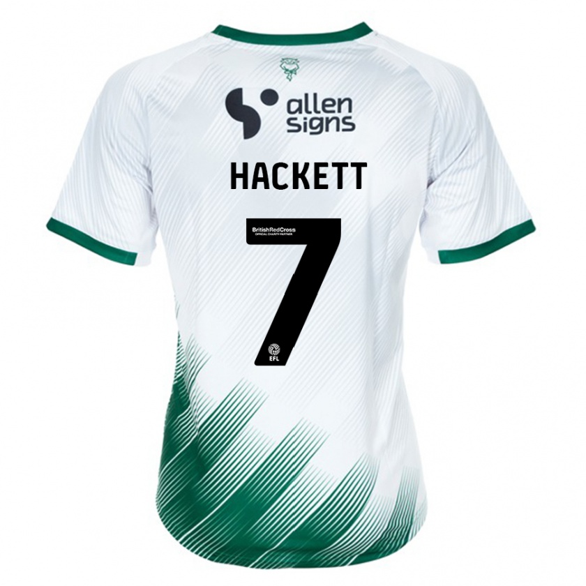 Kandiny Mujer Camiseta Reeco Hackett #7 Blanco 2ª Equipación 2023/24 La Camisa