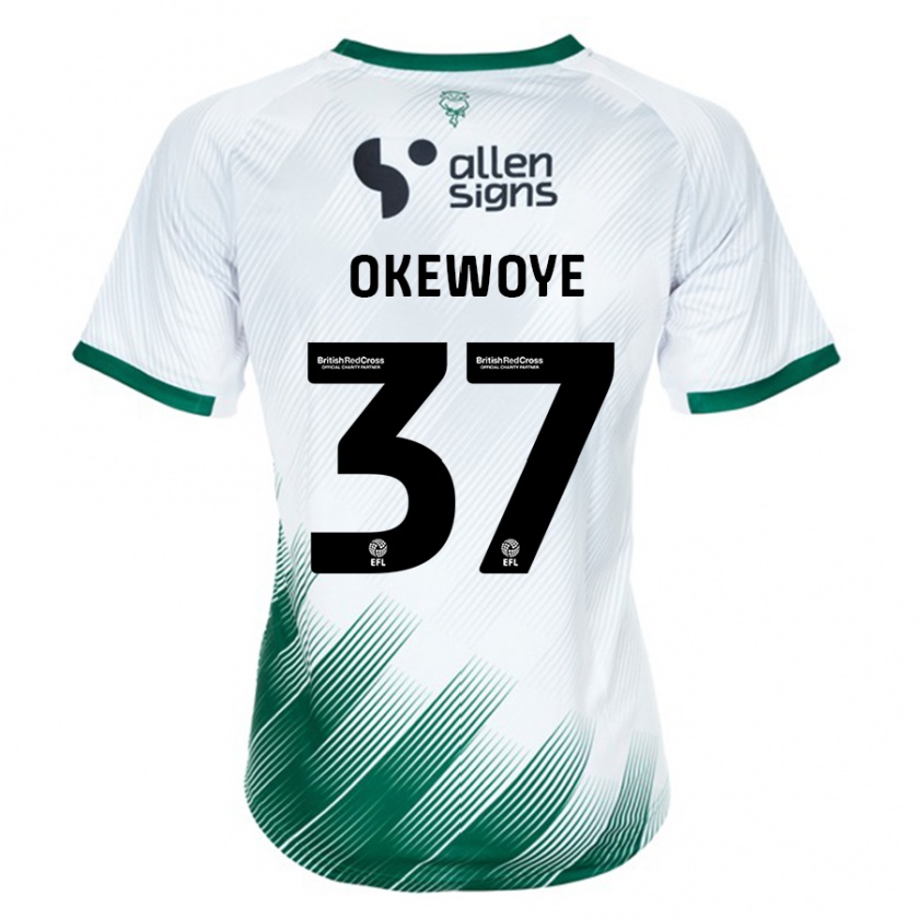 Kandiny Mujer Camiseta Gbolahan Okewoye #37 Blanco 2ª Equipación 2023/24 La Camisa