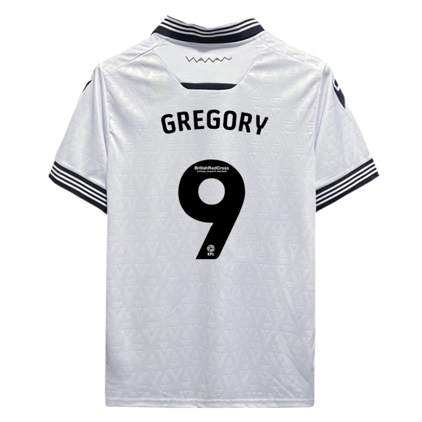 Kandiny Donna Maglia Lee Gregory #9 Bianco Kit Gara Away 2023/24 Maglietta