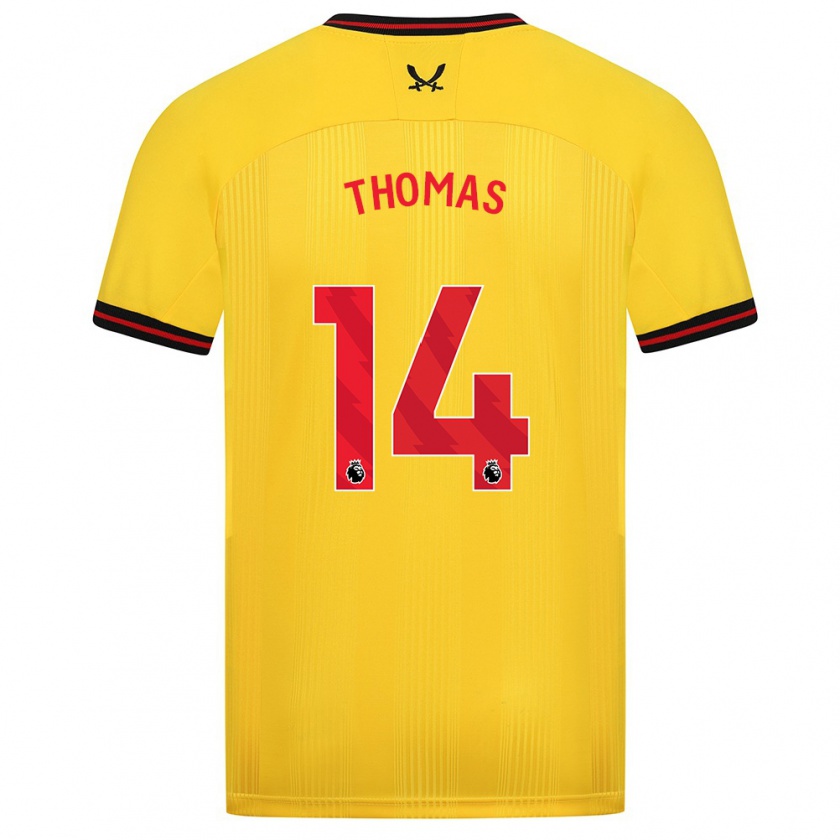 Kandiny Mujer Camiseta Luke Thomas #14 Amarillo 2ª Equipación 2023/24 La Camisa