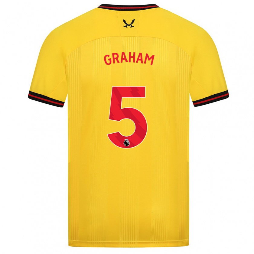 Kandiny Mujer Camiseta Molly Graham #5 Amarillo 2ª Equipación 2023/24 La Camisa