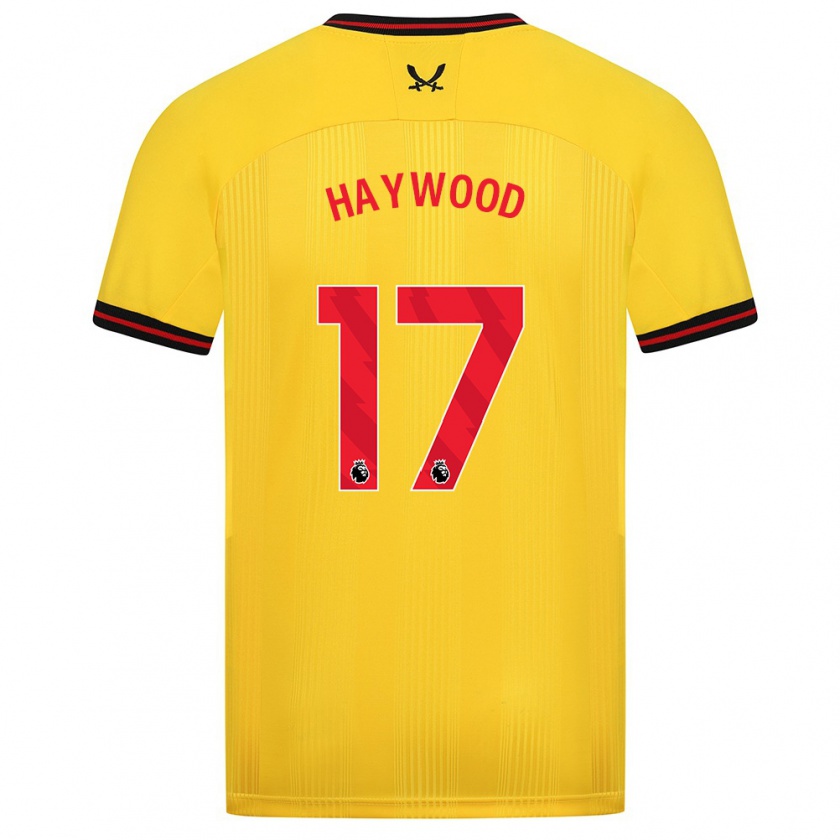 Kandiny Mujer Camiseta Sophie Haywood #17 Amarillo 2ª Equipación 2023/24 La Camisa