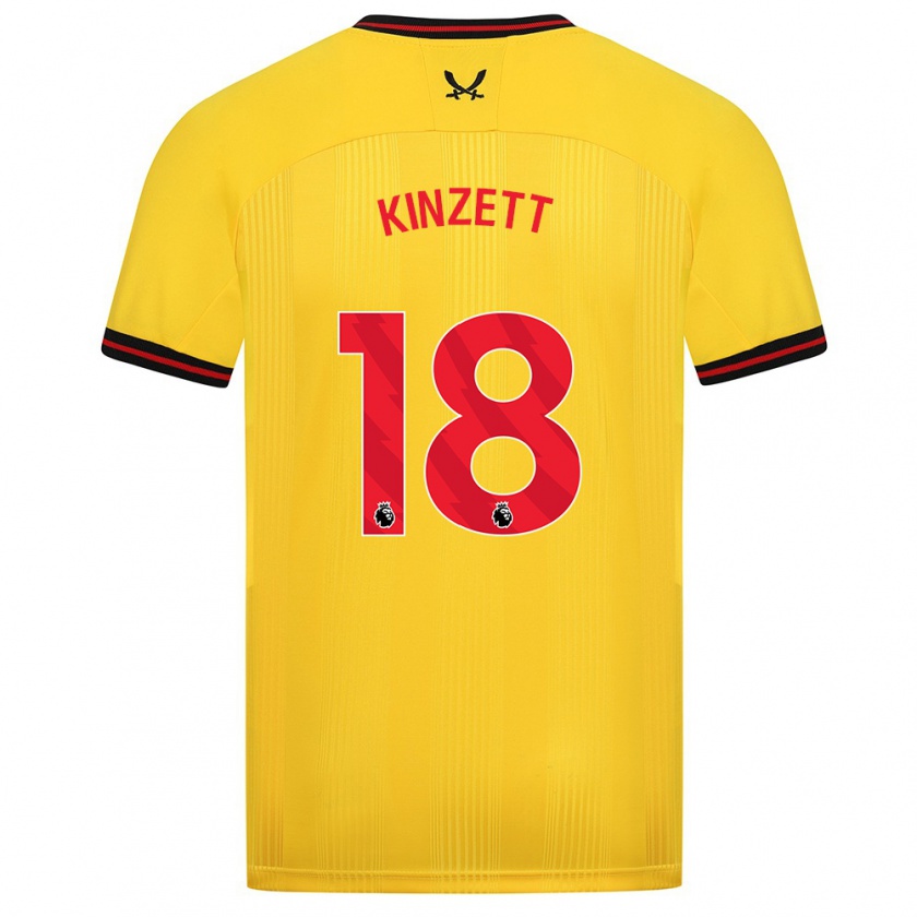 Kandiny Mujer Camiseta Ella Kinzett #18 Amarillo 2ª Equipación 2023/24 La Camisa