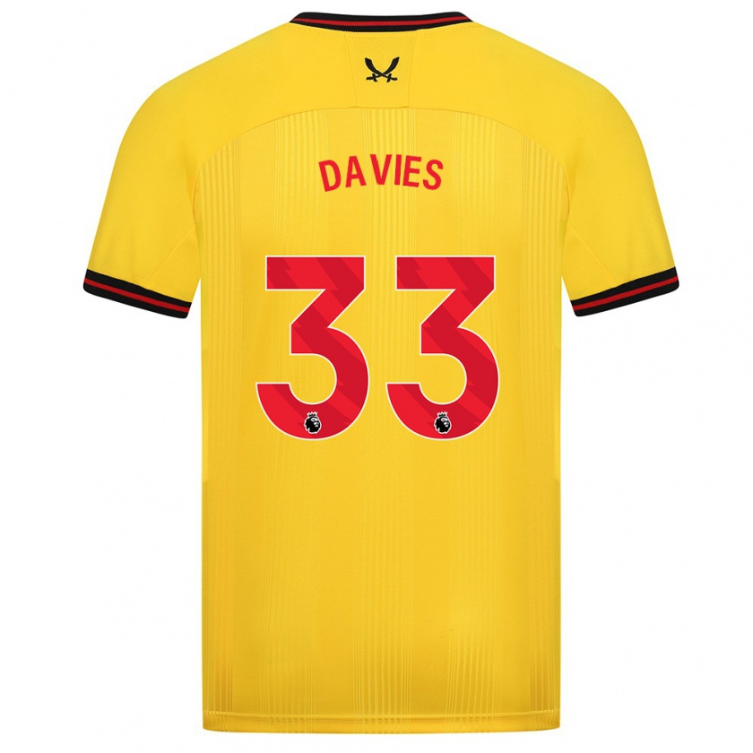 Kandiny Donna Maglia Bethan Davies #33 Giallo Kit Gara Away 2023/24 Maglietta