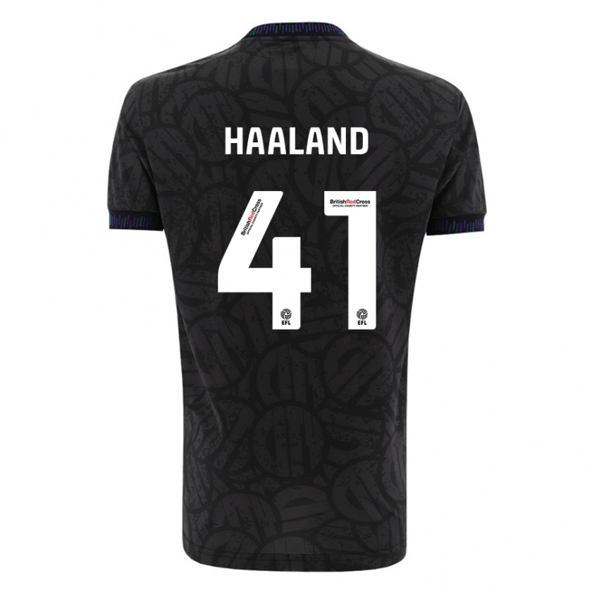 Kandiny Damen Benedicte Haaland #41 Schwarz Auswärtstrikot Trikot 2023/24 T-Shirt Österreich