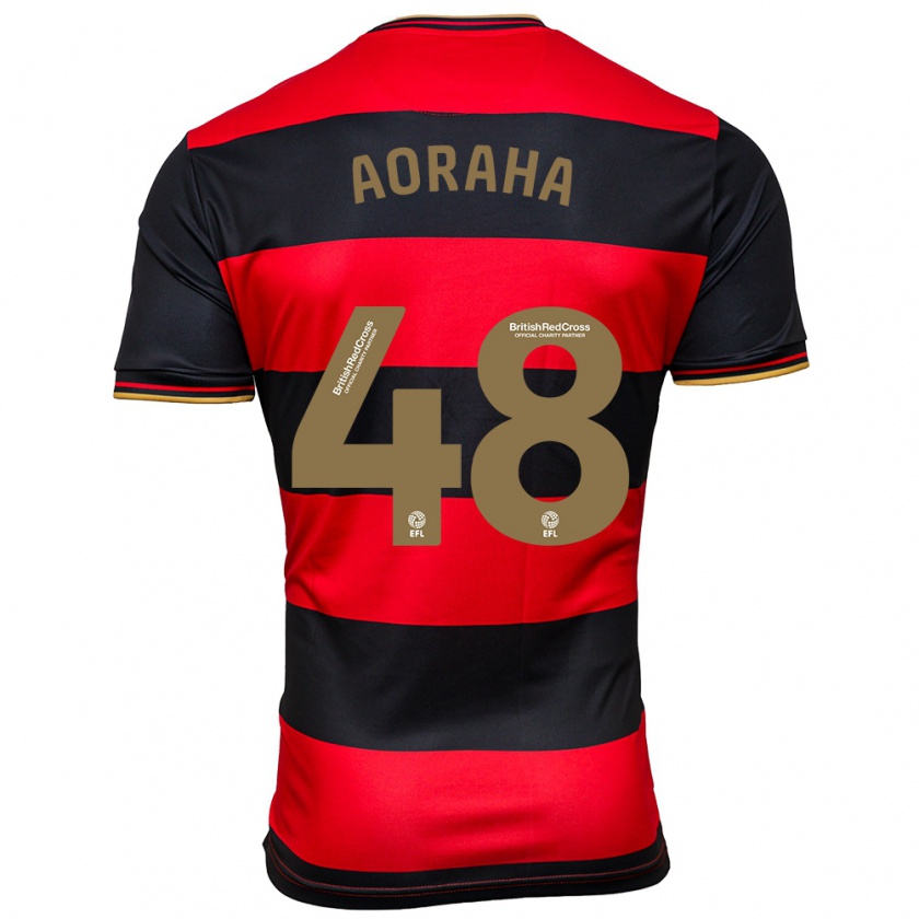 Kandiny Donna Maglia Alexander Aoraha #48 Nero Rosso Kit Gara Away 2023/24 Maglietta