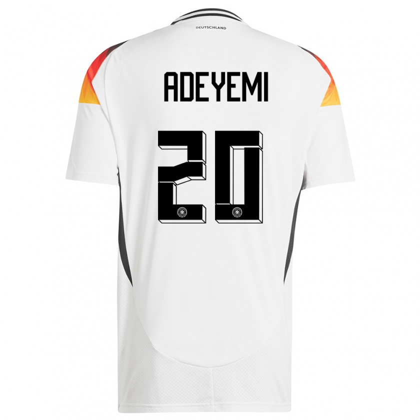 Kandiny Niño Camiseta Alemania Karim Adeyemi #20 Blanco 1ª Equipación 24-26 La Camisa