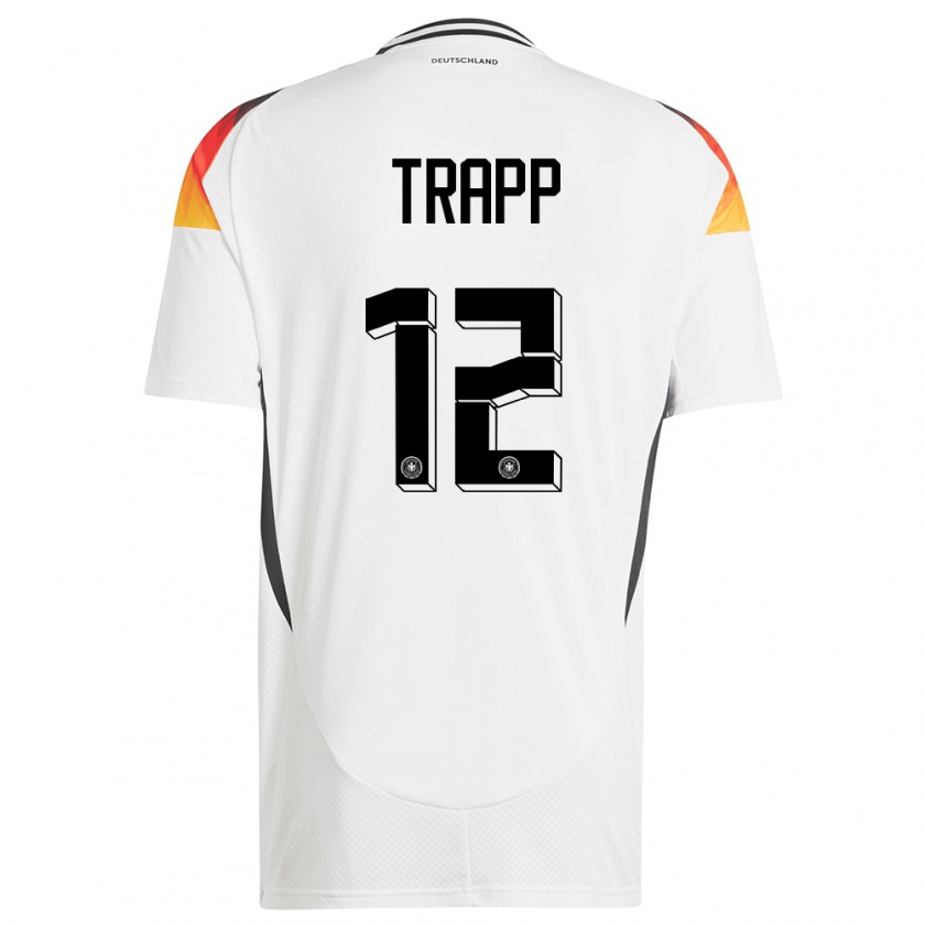 Kandiny Kinderen Duitsland Kevin Trapp #12 Wit Thuisshirt Thuistenue 24-26 T-Shirt