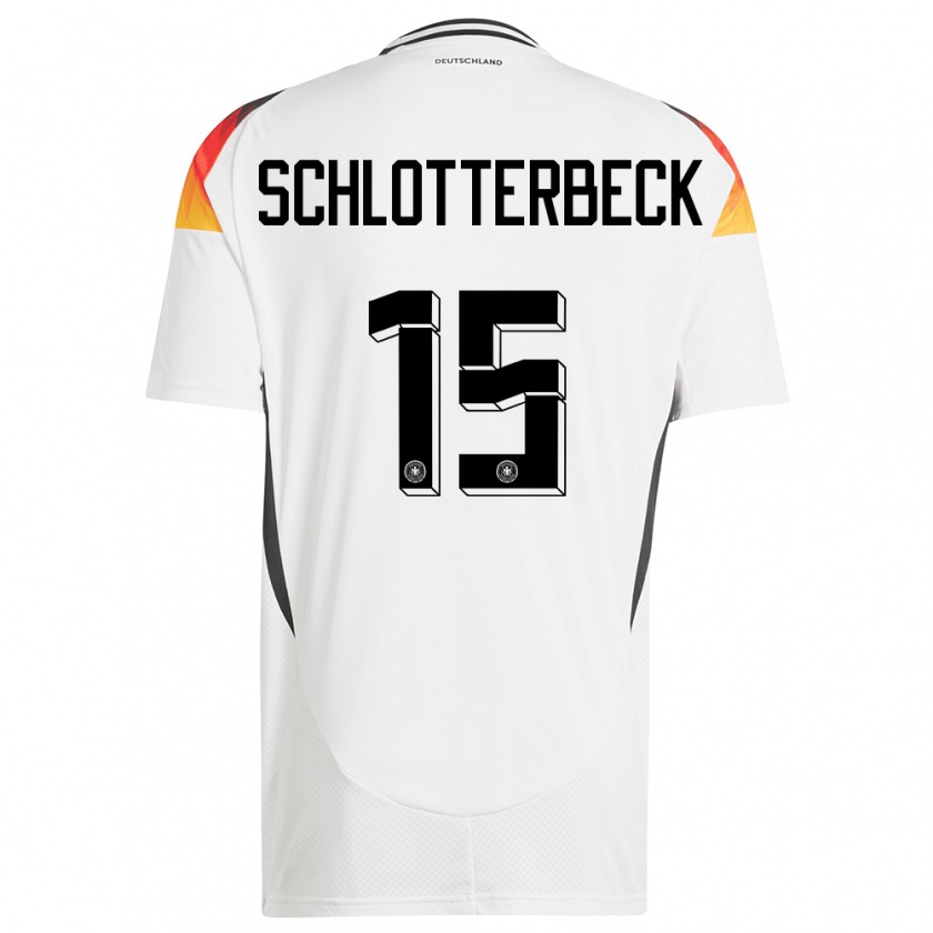 Kandiny Kinderen Duitsland Nico Schlotterbeck #15 Wit Thuisshirt Thuistenue 24-26 T-Shirt