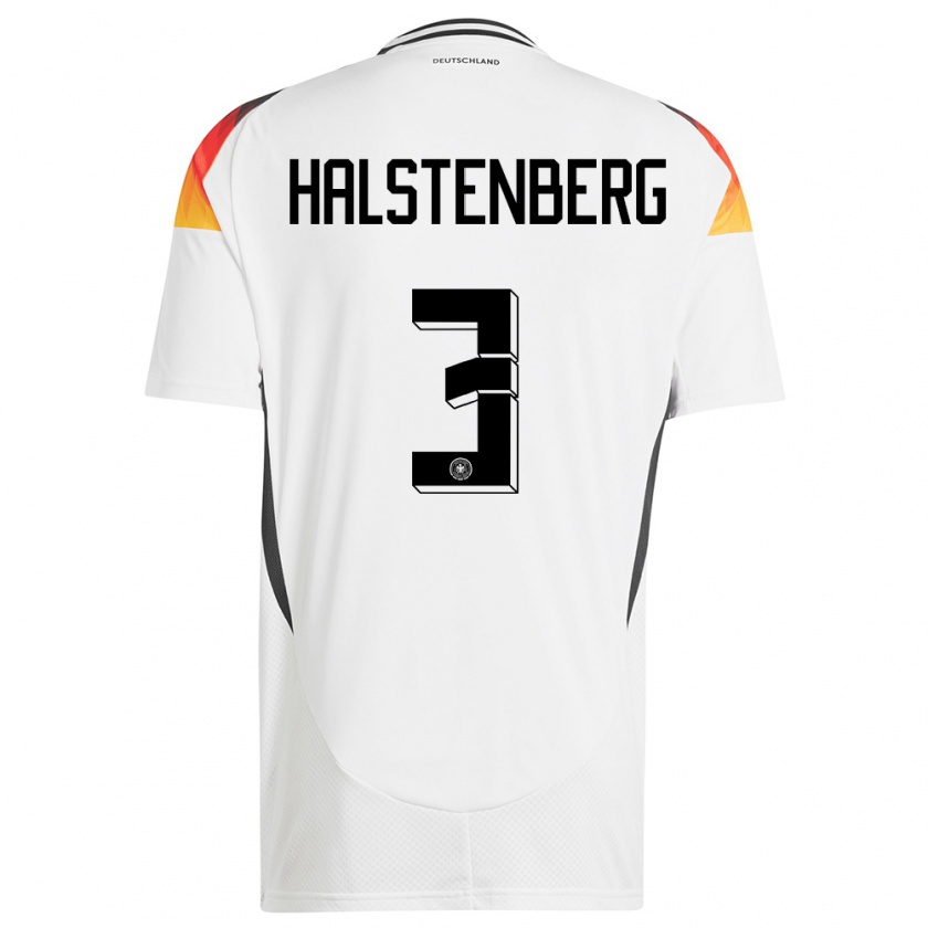 Kandiny Niño Camiseta Alemania Marcel Halstenberg #3 Blanco 1ª Equipación 24-26 La Camisa