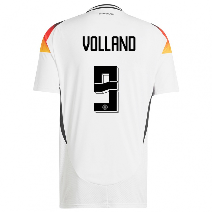 Kandiny Niño Camiseta Alemania Kevin Volland #9 Blanco 1ª Equipación 24-26 La Camisa