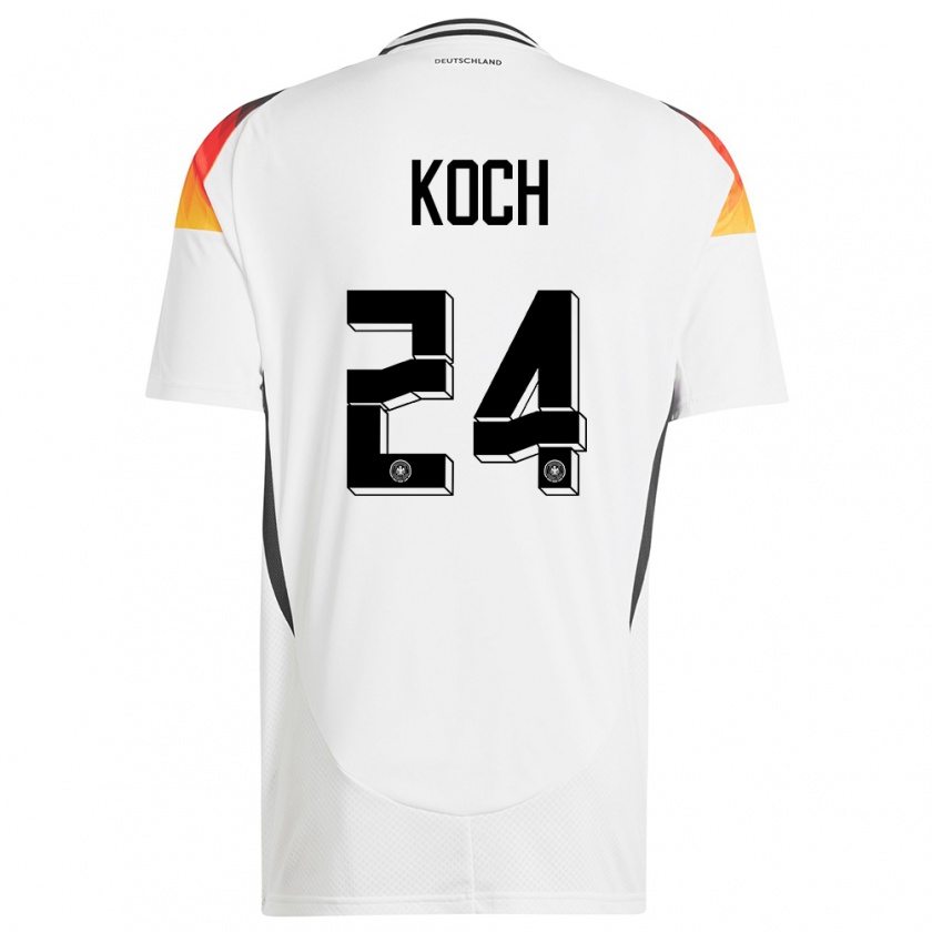 Kandiny Niño Camiseta Alemania Robin Koch #24 Blanco 1ª Equipación 24-26 La Camisa