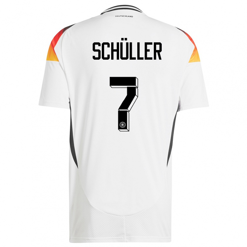 Kandiny Niño Camiseta Alemania Lea Schuller #7 Blanco 1ª Equipación 24-26 La Camisa