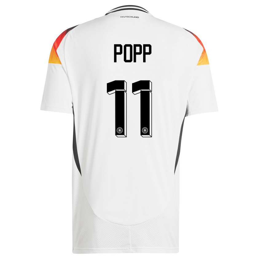 Kandiny Bambino Maglia Germania Alexandra Popp #11 Bianco Kit Gara Home 24-26 Maglietta