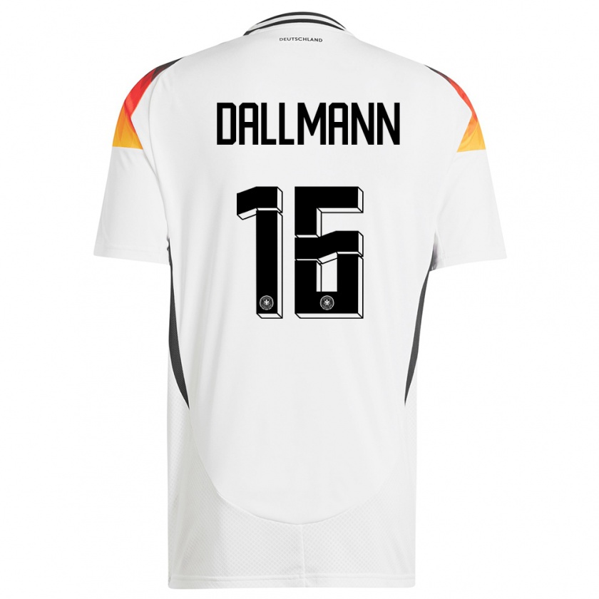 Kandiny Niño Camiseta Alemania Linda Dallmann #16 Blanco 1ª Equipación 24-26 La Camisa