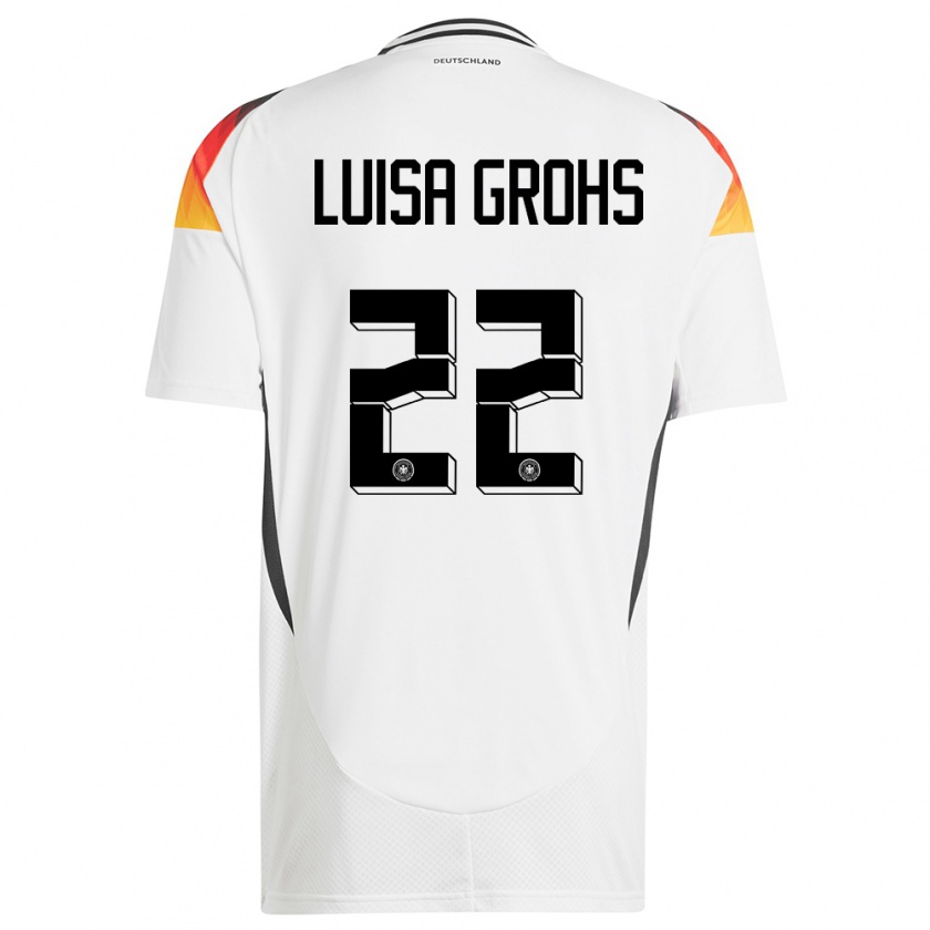 Kandiny Kinder Deutschland Maria Luisa Grohs #22 Weiß Heimtrikot Trikot 24-26 T-Shirt Österreich