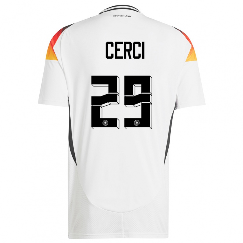 Kandiny Niño Camiseta Alemania Selina Cerci #29 Blanco 1ª Equipación 24-26 La Camisa