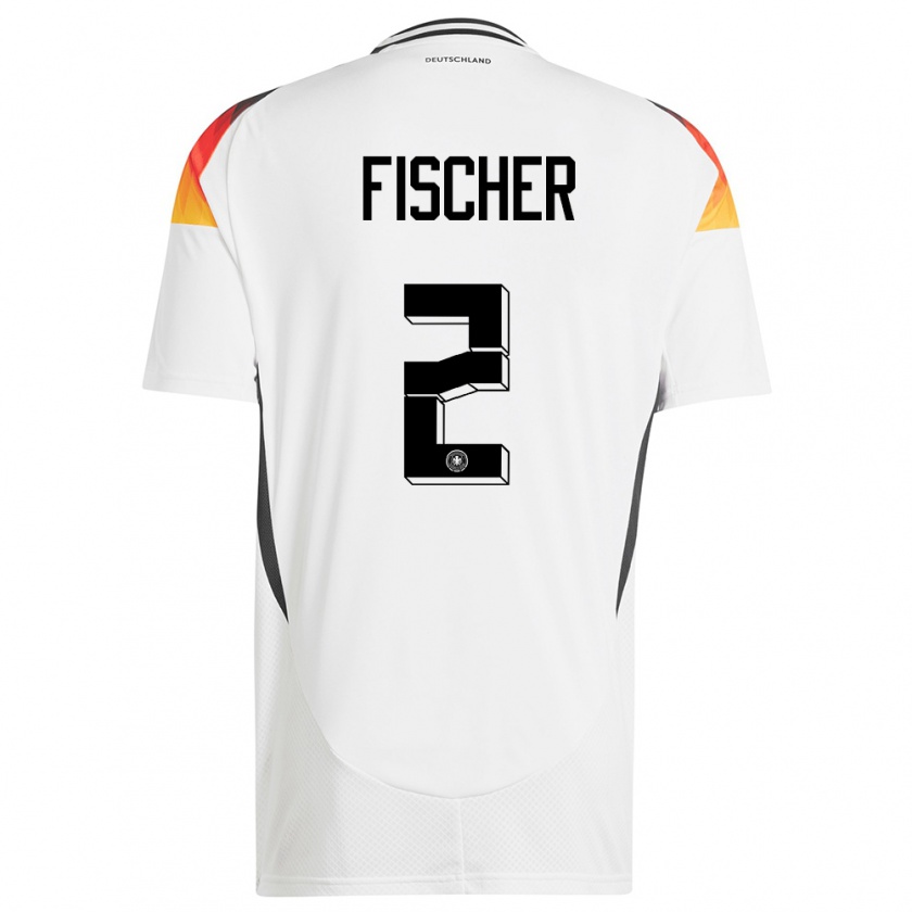 Kandiny Kinder Deutschland Kilian Fischer #2 Weiß Heimtrikot Trikot 24-26 T-Shirt Österreich