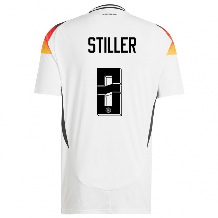 Kandiny Kinder Deutschland Angelo Stiller #8 Weiß Heimtrikot Trikot 24-26 T-Shirt Österreich