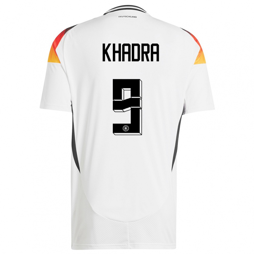 Kandiny Kinder Deutschland Reda Khadra #9 Weiß Heimtrikot Trikot 24-26 T-Shirt Österreich