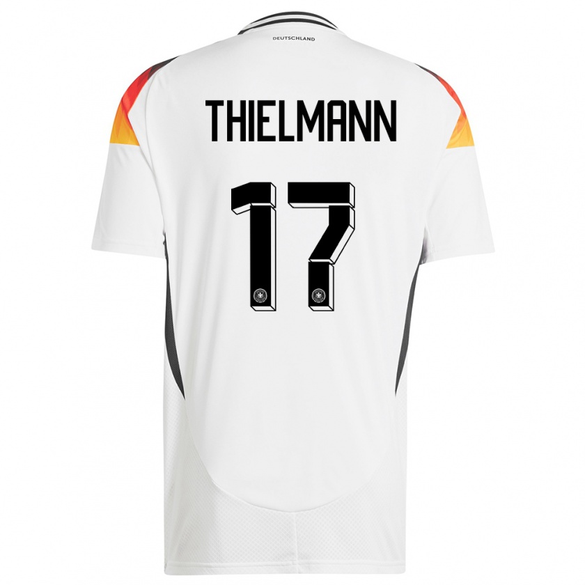 Kandiny Bambino Maglia Germania Jan Thielmann #17 Bianco Kit Gara Home 24-26 Maglietta