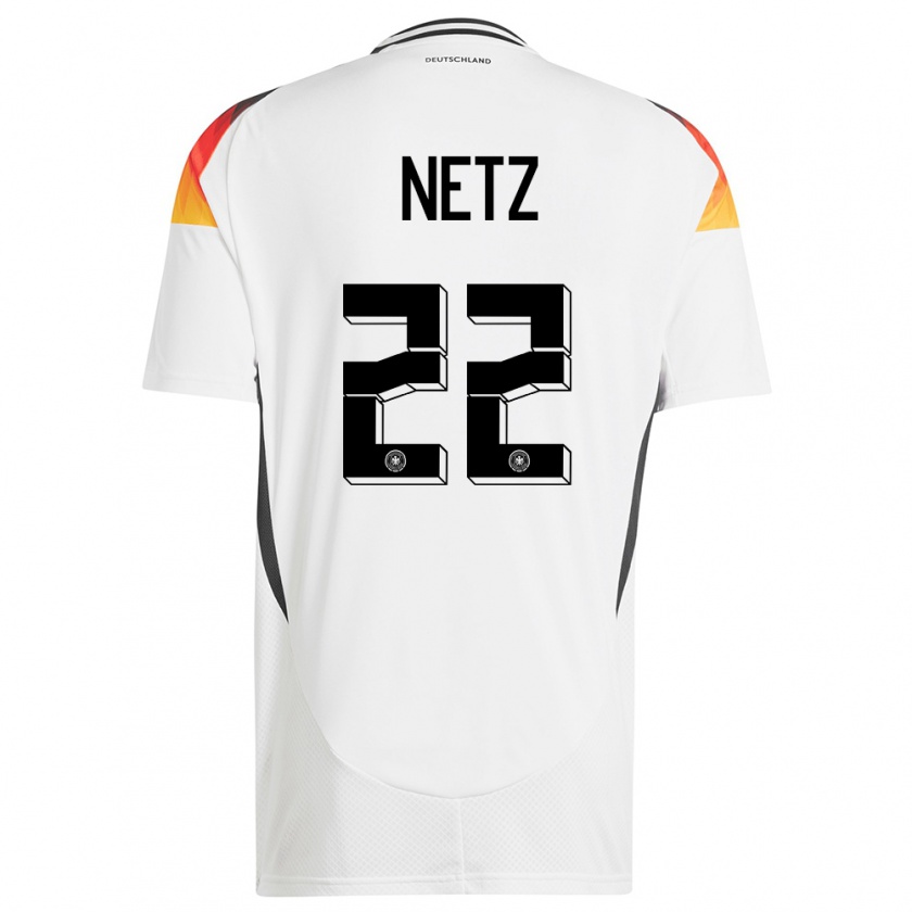 Kandiny Niño Camiseta Alemania Luca Netz #22 Blanco 1ª Equipación 24-26 La Camisa