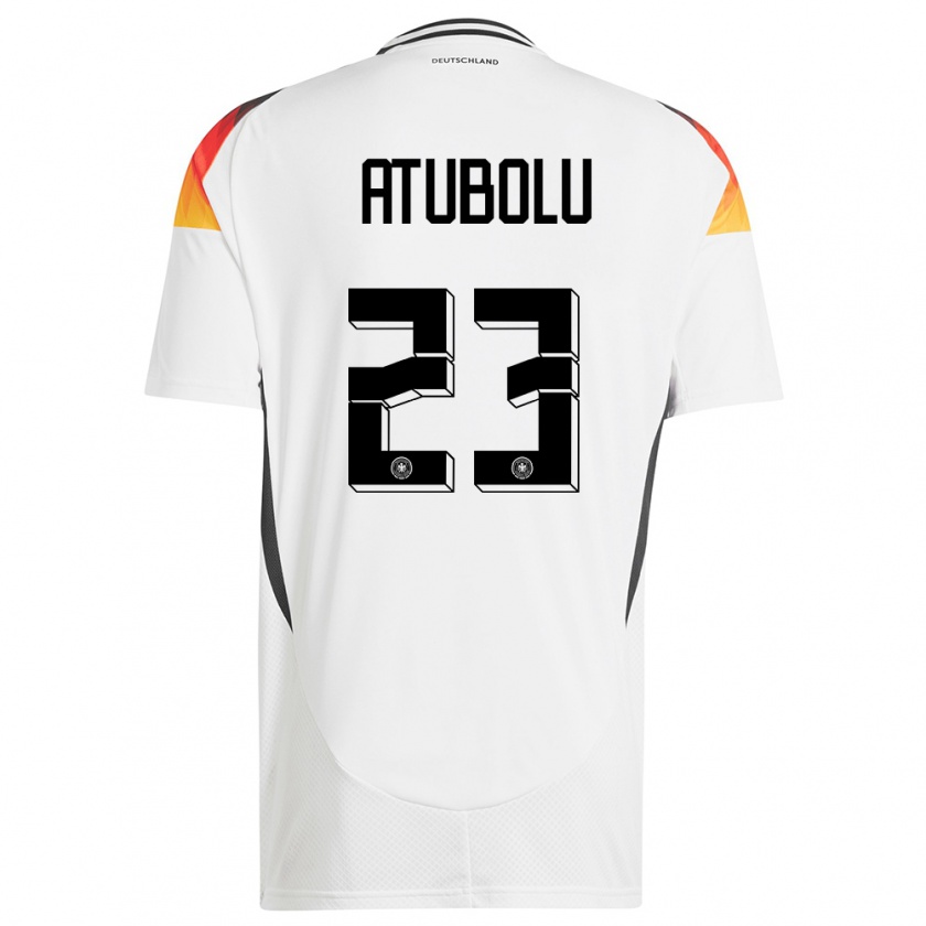 Kandiny Kinderen Duitsland Noah Atubolu #23 Wit Thuisshirt Thuistenue 24-26 T-Shirt België