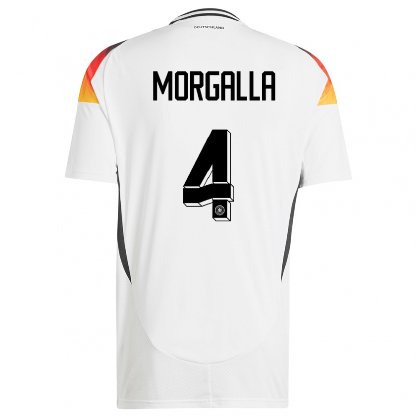 Kandiny Bambino Maglia Germania Leandro Morgalla #4 Bianco Kit Gara Home 24-26 Maglietta