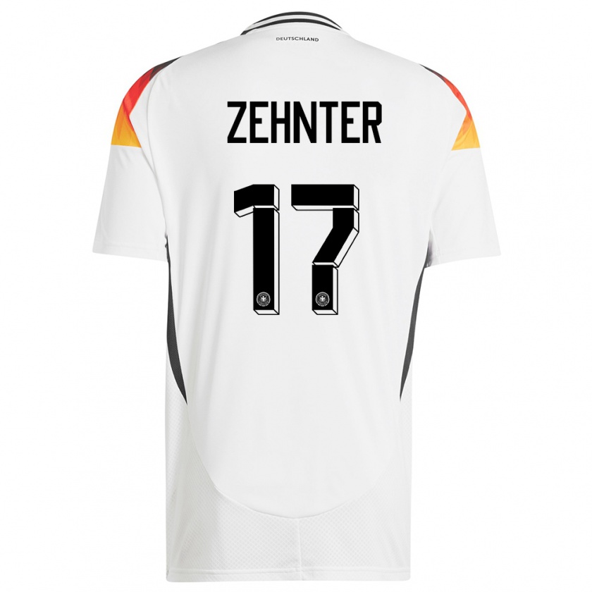 Kandiny Niño Camiseta Alemania Aaron Zehnter #17 Blanco 1ª Equipación 24-26 La Camisa