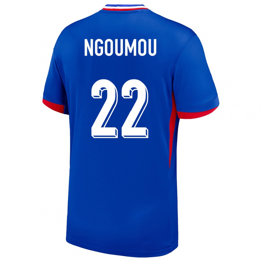 Kandiny Bambino Maglia Francia Nathan Ngoumou #22 Blu Kit Gara Home 24-26 Maglietta