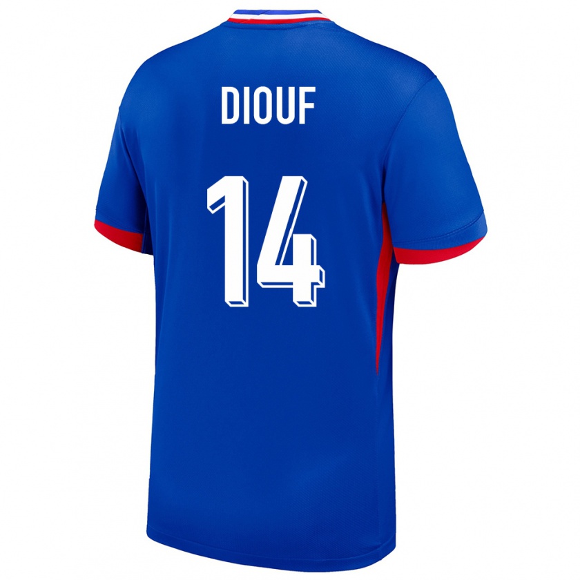 Kandiny Kinderen Frankrijk Andy Diouf #14 Blauw Thuisshirt Thuistenue 24-26 T-Shirt