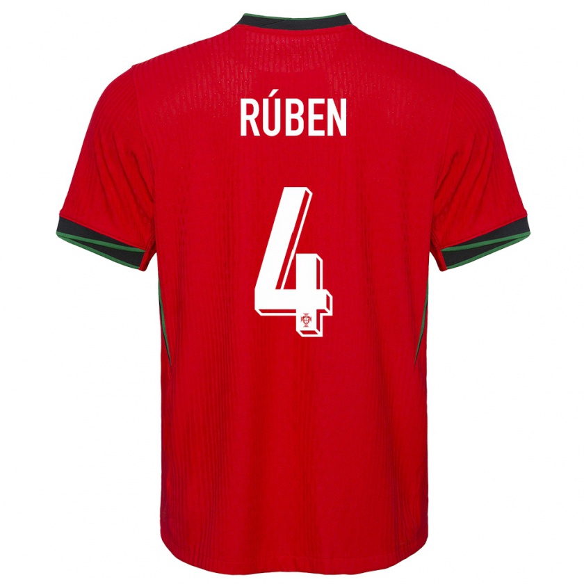 Kandiny Kinderen Portugal Ruben Dias #4 Rood Thuisshirt Thuistenue 24-26 T-Shirt België