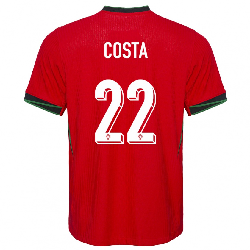 Kandiny Kinderen Portugal Diogo Costa #22 Rood Thuisshirt Thuistenue 24-26 T-Shirt