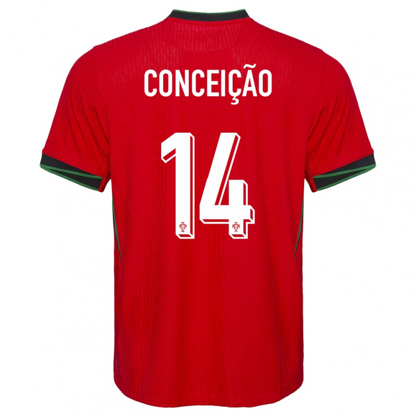 Kandiny Kinderen Portugal Rodrigo Conceicao #14 Rood Thuisshirt Thuistenue 24-26 T-Shirt België